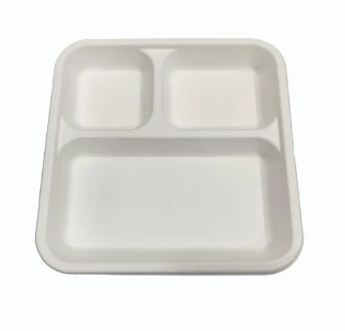 3 Cp Bagasse Disposable Plate