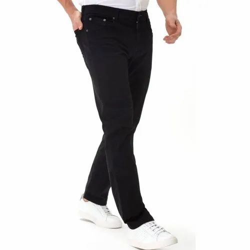 Mens Plain Black Jeans
