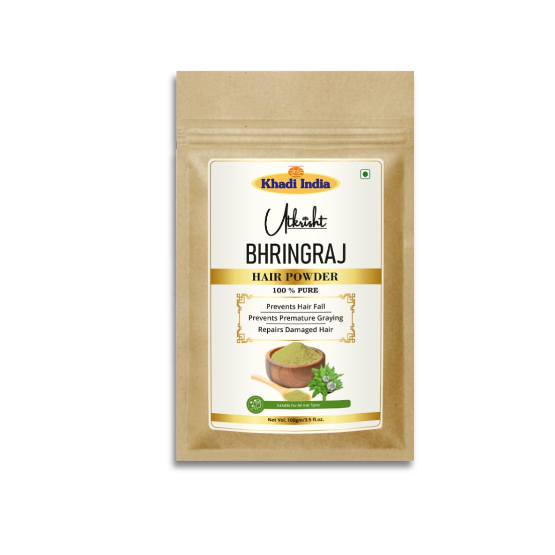 Utkrisht Khadi Bhringraj Hair Powder Pack 100gm - Features: Herbal