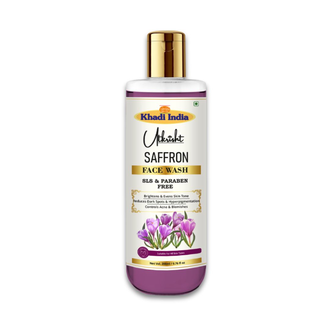Utkrisht Khadi Saffron Face Wash 200Ml - Attributes: Uv Blocking