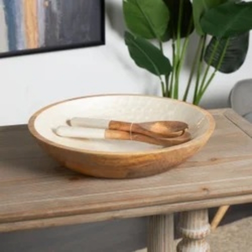 Brown round wooden handicraft for decoration