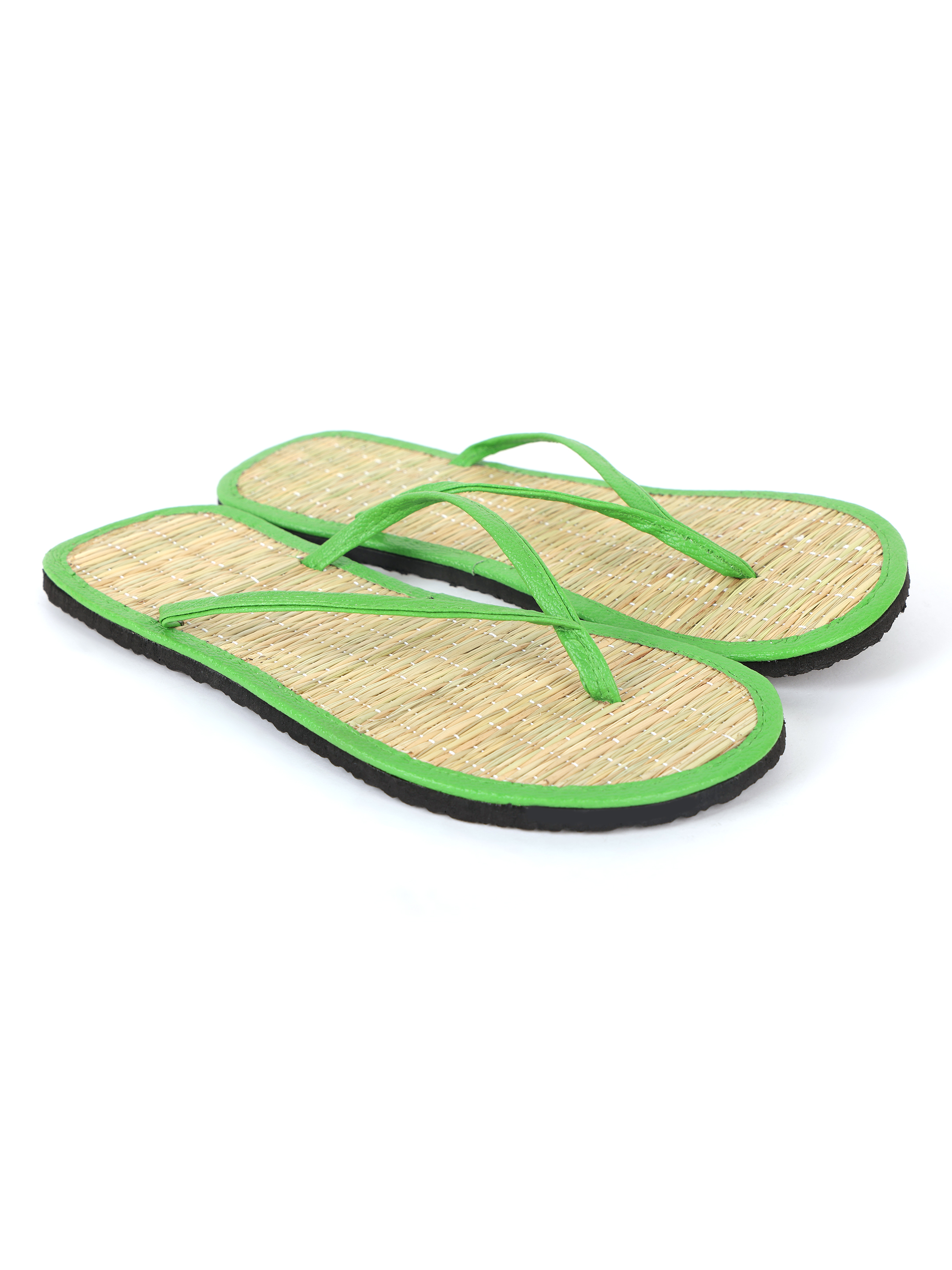 Korai Grass Mat Eco Beach Slippers - Color: White