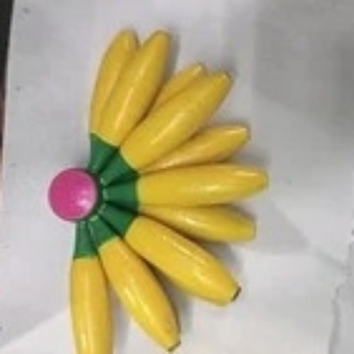 Yellow antique banana wooden handicraft