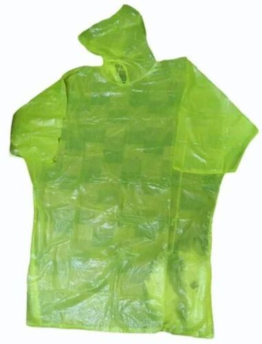 Green Plain Plastic Raincoat