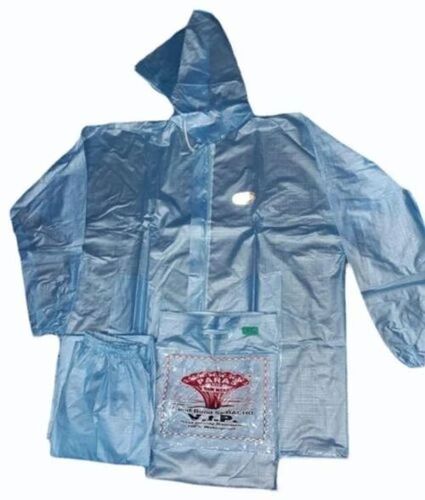 Sky Blue Plastic Raincoat