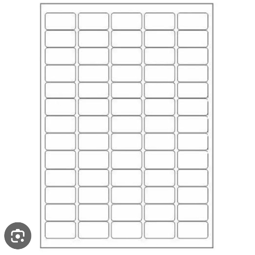 A4 Label Sheet