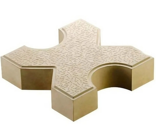 Zig-Zag X Grass Paver Block