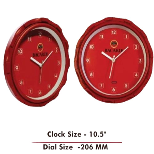 Red Plastic Wall Clock