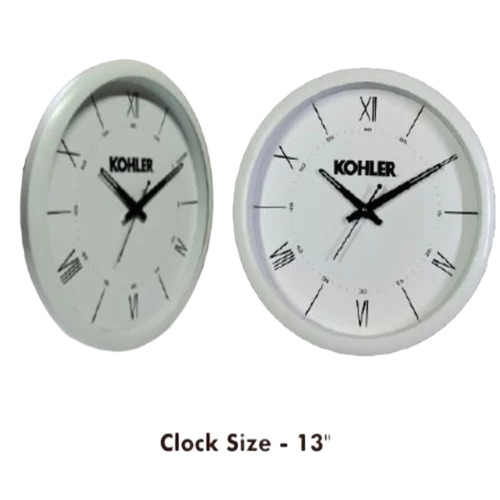 White Round Plastic Wall Clock