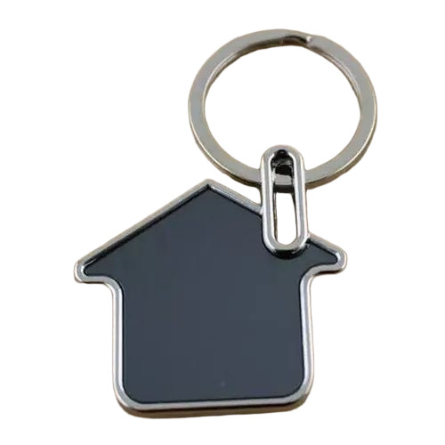 House Shaped Metal Keychain