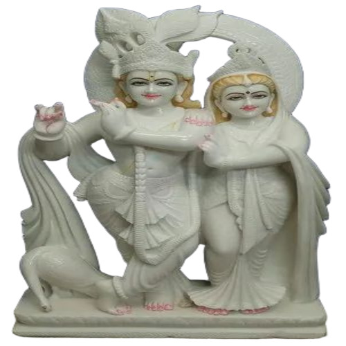 White Radha Krishna Statue