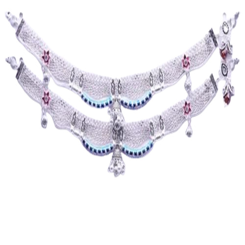 Party Wear Silver Anklets
