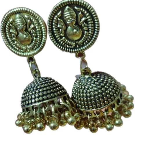 Golden Oxidized Earring