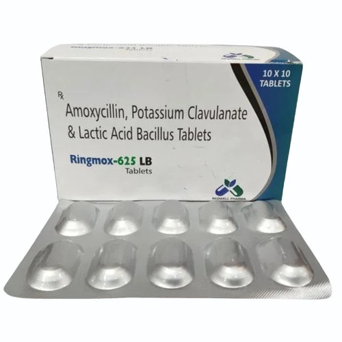 एमोक्सिसिलिन, पोटेशियम क्लैवुलिनेट और लैक्टिक एसिड बैसिलस टैबलेट्स