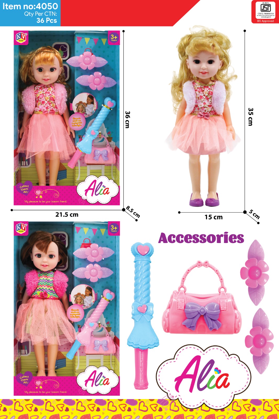 Alia Doll With Hair Accessories 4050