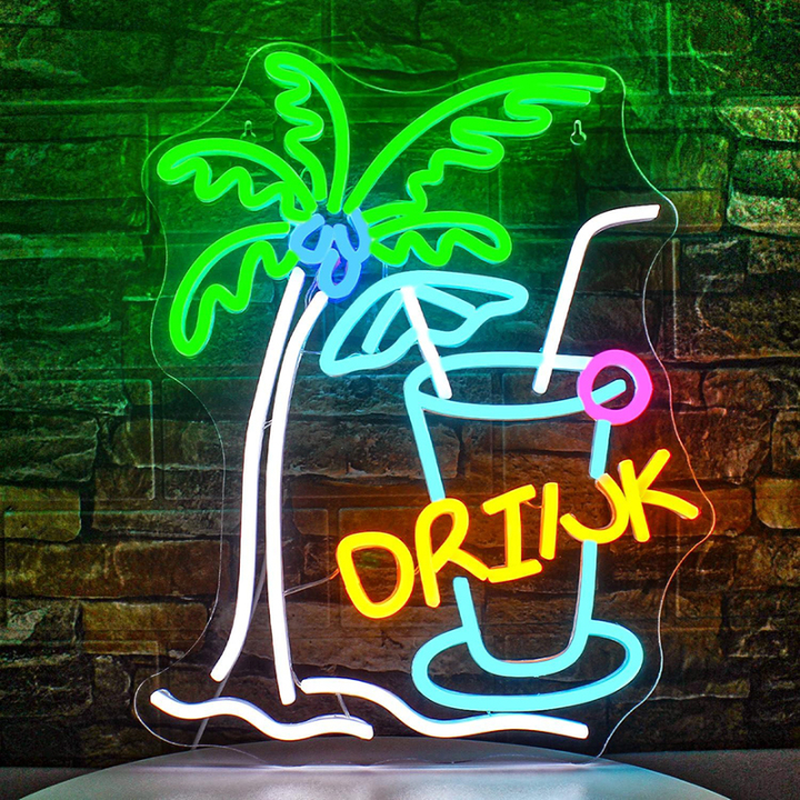Palm Tree Dimmable Personalized Neon Led Sign For Wall Decoration - Application: Advertising Decora/ Lighting