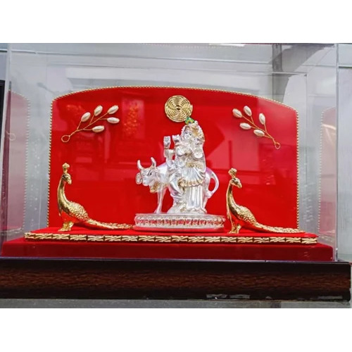 Radha Krishna Silver Statue
