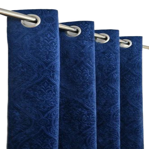 Blue Velvet Door Curtains