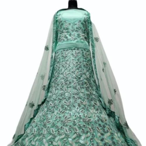 Heavy Neck Designer Lehenga With Colour Dupatta