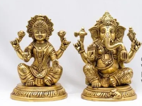 Brass Laxmi Ganesh Statue