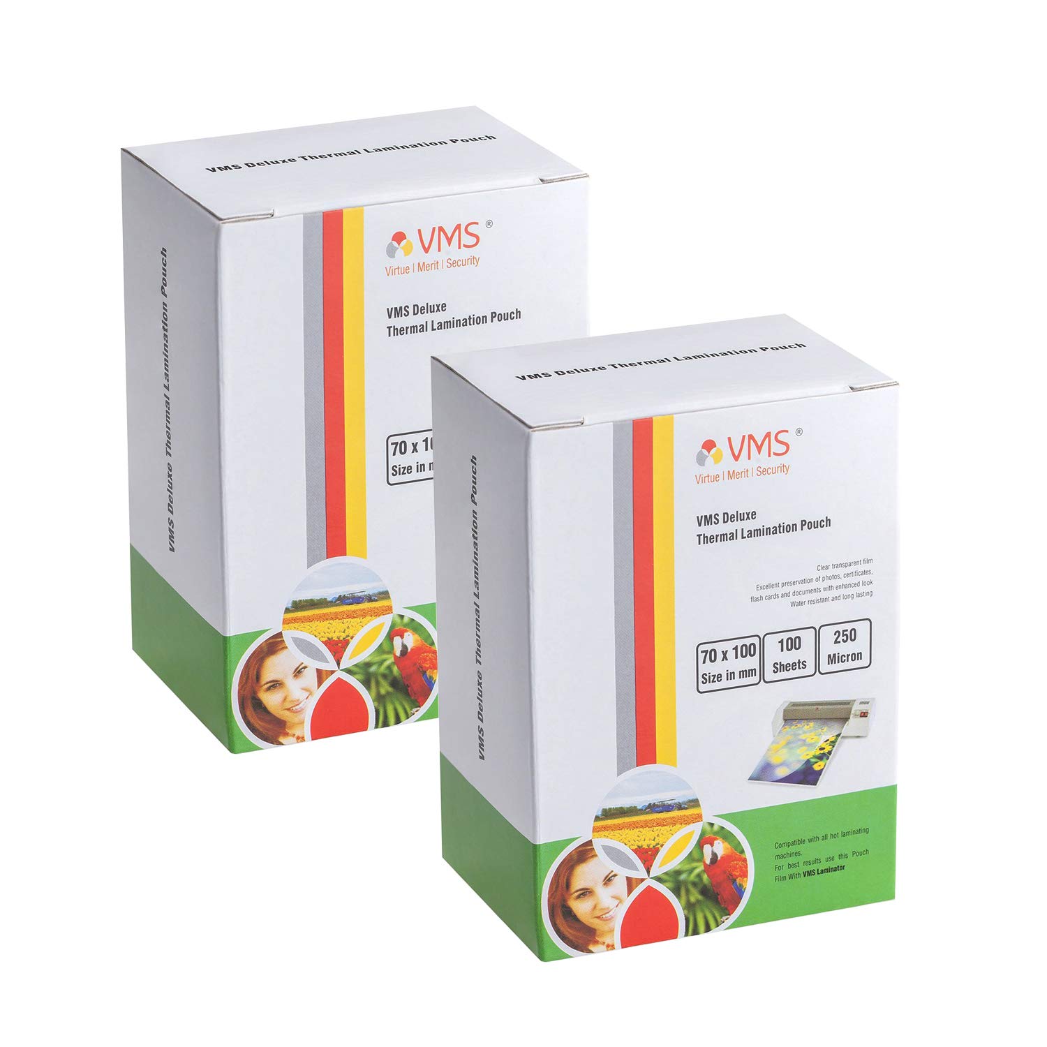 Vms Deluxe Thermal Lamination Pouch Pack Of 2 - Color: Transparent White