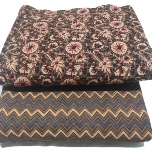 Brown Ajrakh Print Dress Material