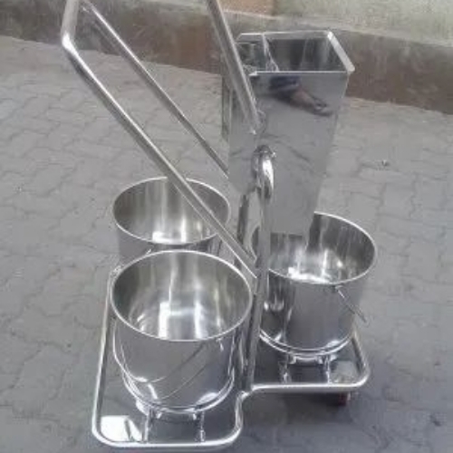 Stainless Steel 3 Bucket Trolley
