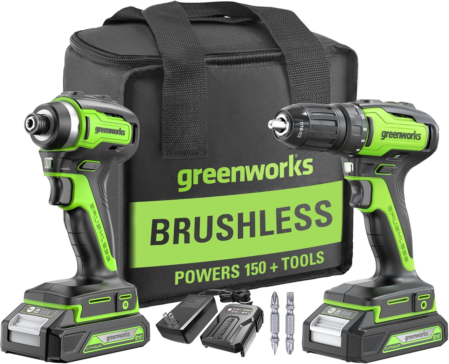 Greenworks 24v Brushless Cordless Power Tool Combo Kit