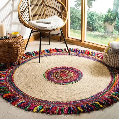 Jute Bath Rugs - Back Material: Anti-Slip Latex