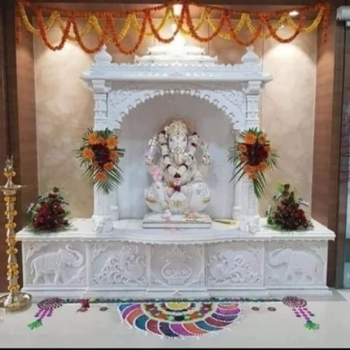 Marble Temples - Marble, Standard Size, White, Rectangular | Corrosion Resistant, Durable, Rust Proof, Extra Shining