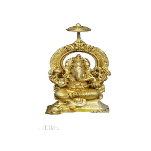 Brass Chatri Ganesh Statue