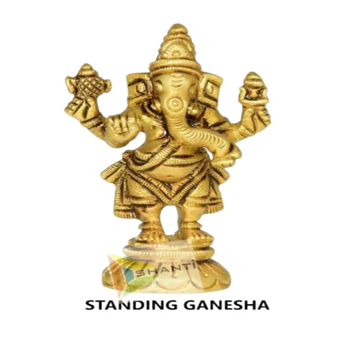 Ganesha Standing Brass Statue
