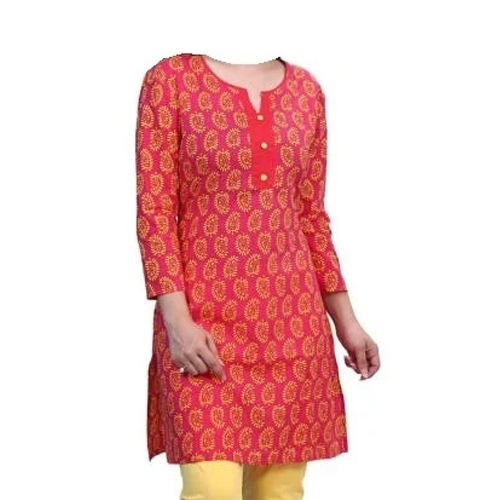 Ladies Casual Wear Cotton Printed Kurti