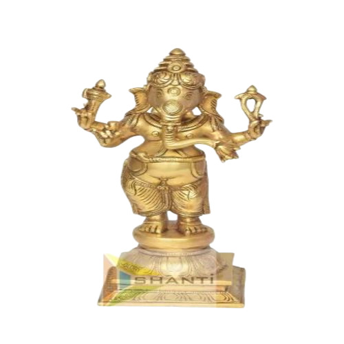 Standing Brass Ganesh Statue