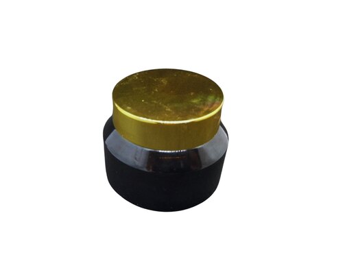 50 Gm Amber Tapper Jar With Golden Cap