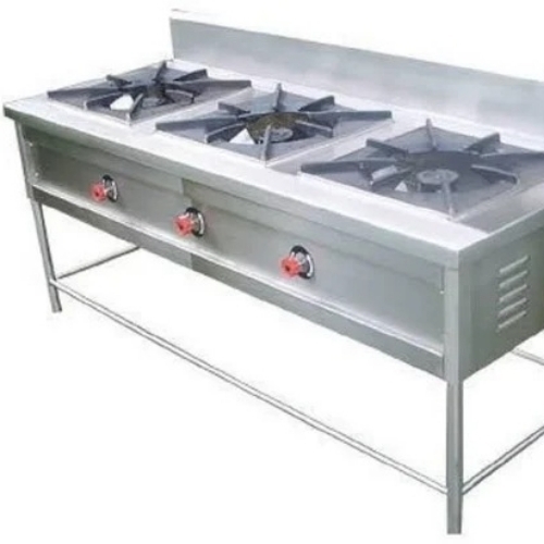 Stainless Steel Three Burner Range