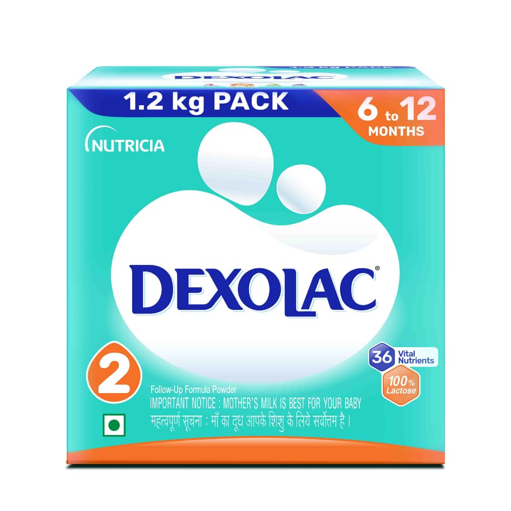 Dexolac Infant Formula Milk Powder Stage 2 (6 To 12 Months) 1.2 Kg - Age Group: Baby