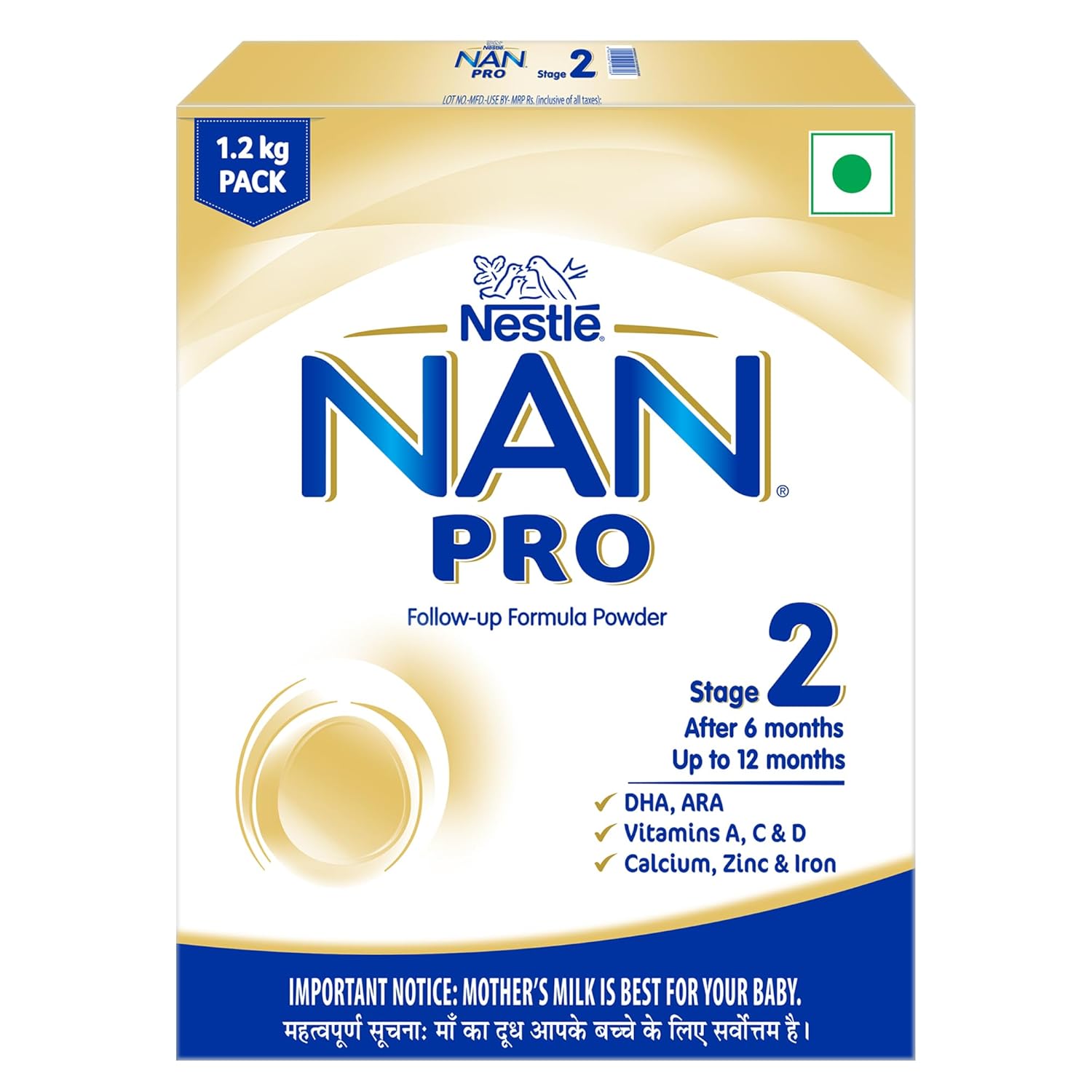 Nestle Nan Pro Stage 2 Infant Formula Milk Powder 400 Gm (Pack Of 3) - Age Group: Baby
