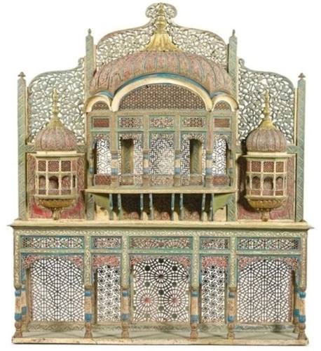 Teak Wood Polish Hand Carved Jharokha