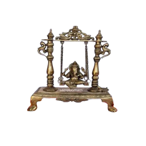 Brass Ganesha Jhula Statue