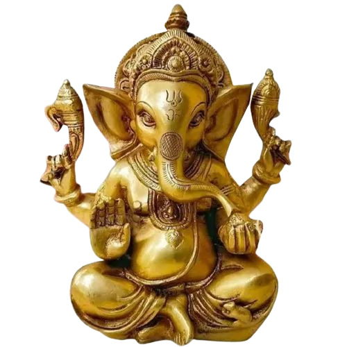 Brass Golden Ganesha Statue