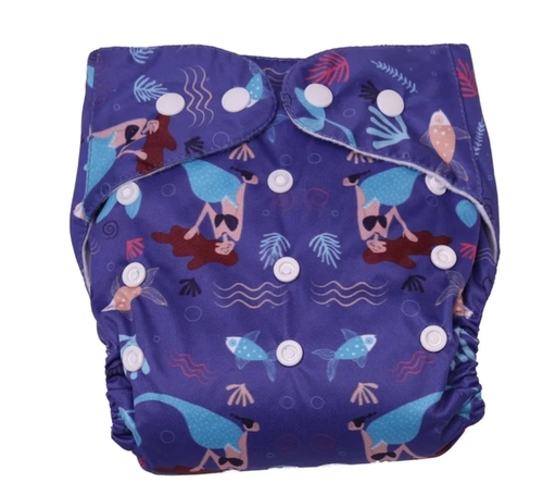 Reuseable Printed Sky Blue Cloth Diaper