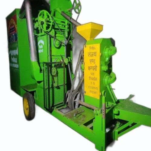 Tractor Operating Mobile Rice Mill