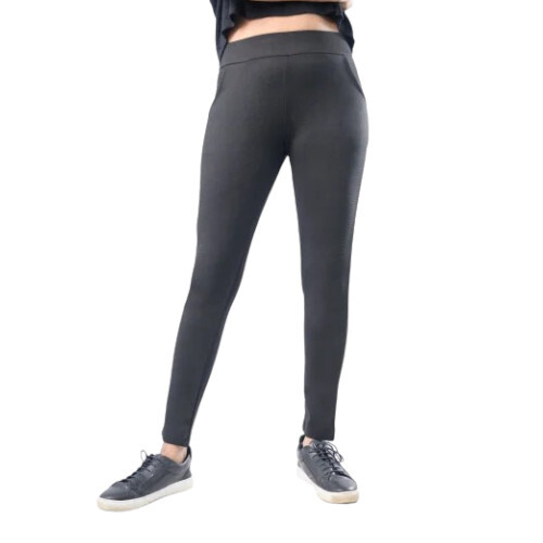 Ladies Black Cotton Lycra Pant