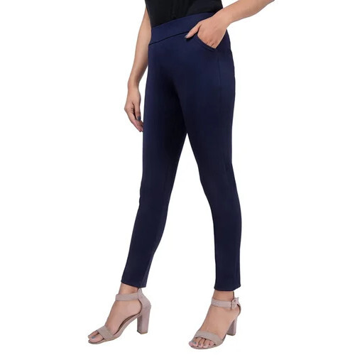 Ladies Cotton Navy Blue Jeggings