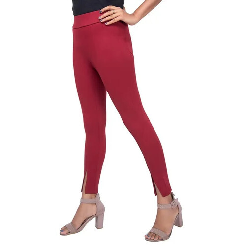 Ladies Cotton Red Jeggings