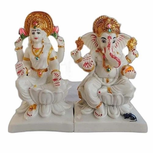Marble Ganesh Laxmi Statue