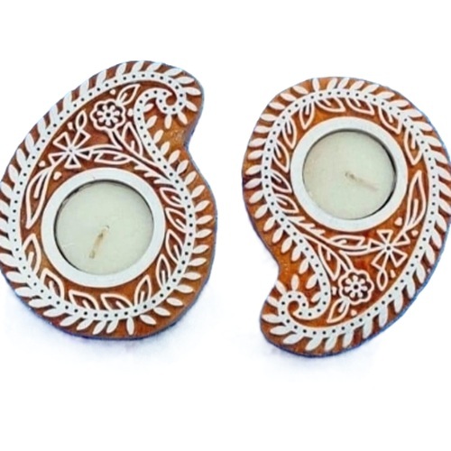 Wooden Block Candle Holder 