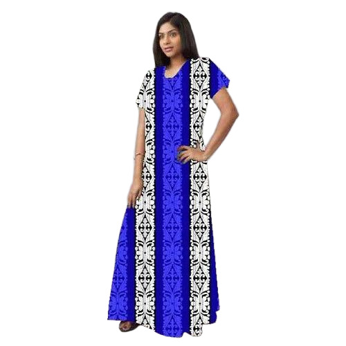 Elegant Half Sleeves Ladies Cotton Gown