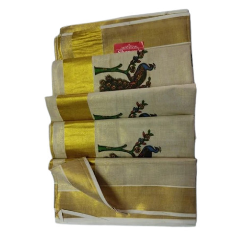 Hand Painted Kerala Cotton Saree
